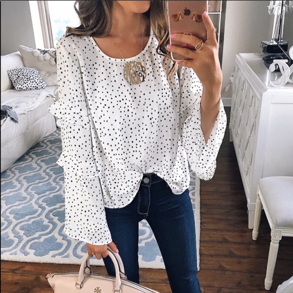 Lush Ruffle Bell-Sleeve Blouse